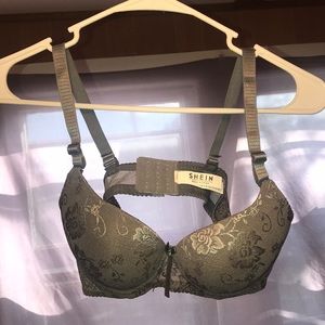SHEIN lace gray bra